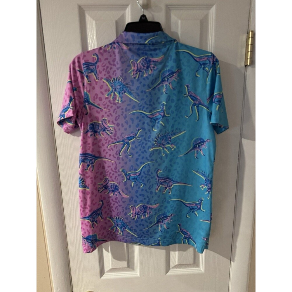Chubbies The Dino Delight Performance Polo Youth Boy’s L Preppy Surfer Beach - Picture 5 of 7